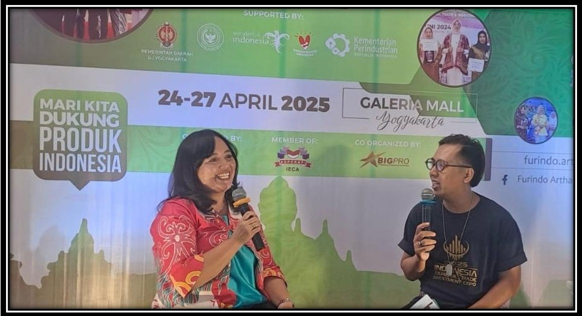 Eka Mulyaningrum saat menjadi peserta talkshow Pameran ITTIE 2025 “Prioritas Yogyakarta”